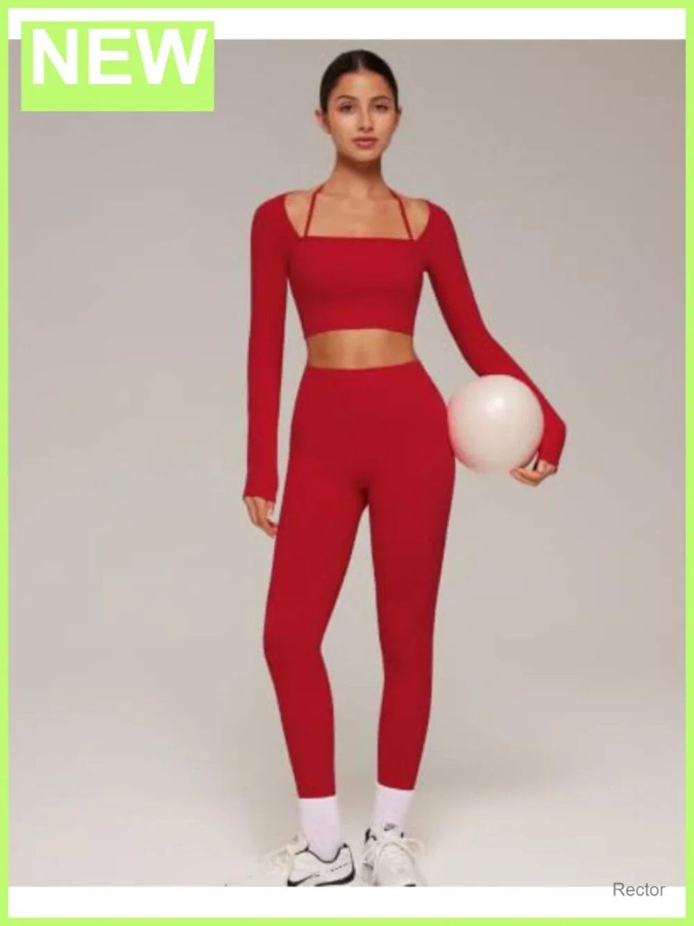 2 Piece Seamless Nylon Spandex Workout Set Crop Top Leggings Gym